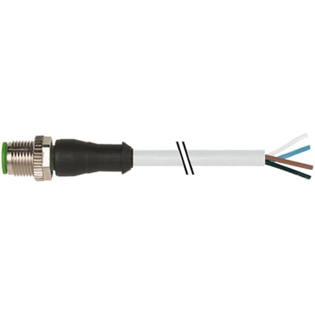 M12 Male 0° With Cable, PVC 4x0.34 Gy UL/CSA 1.5m
